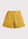 Herringbone Elasticated Waist Shorts in Mustard (18mths-3yrs) Shorts  from Pepa London US