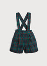 Tartan Shorts With Braces in Green (18mths-3yrs) Shorts  from Pepa London US