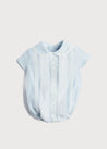 Lace Detail Peter Pan Collar Romper in Pale Blue (3mths-2yrs) Rompers  from Pepa London US