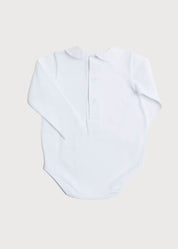 Peter Pan Collar Bodysuit in White (0mths-3yrs) Tops & Bodysuits from Pepa London US