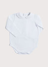 Peter Pan Collar Bodysuit in White (0mths-3yrs) Tops & Bodysuits from Pepa London US