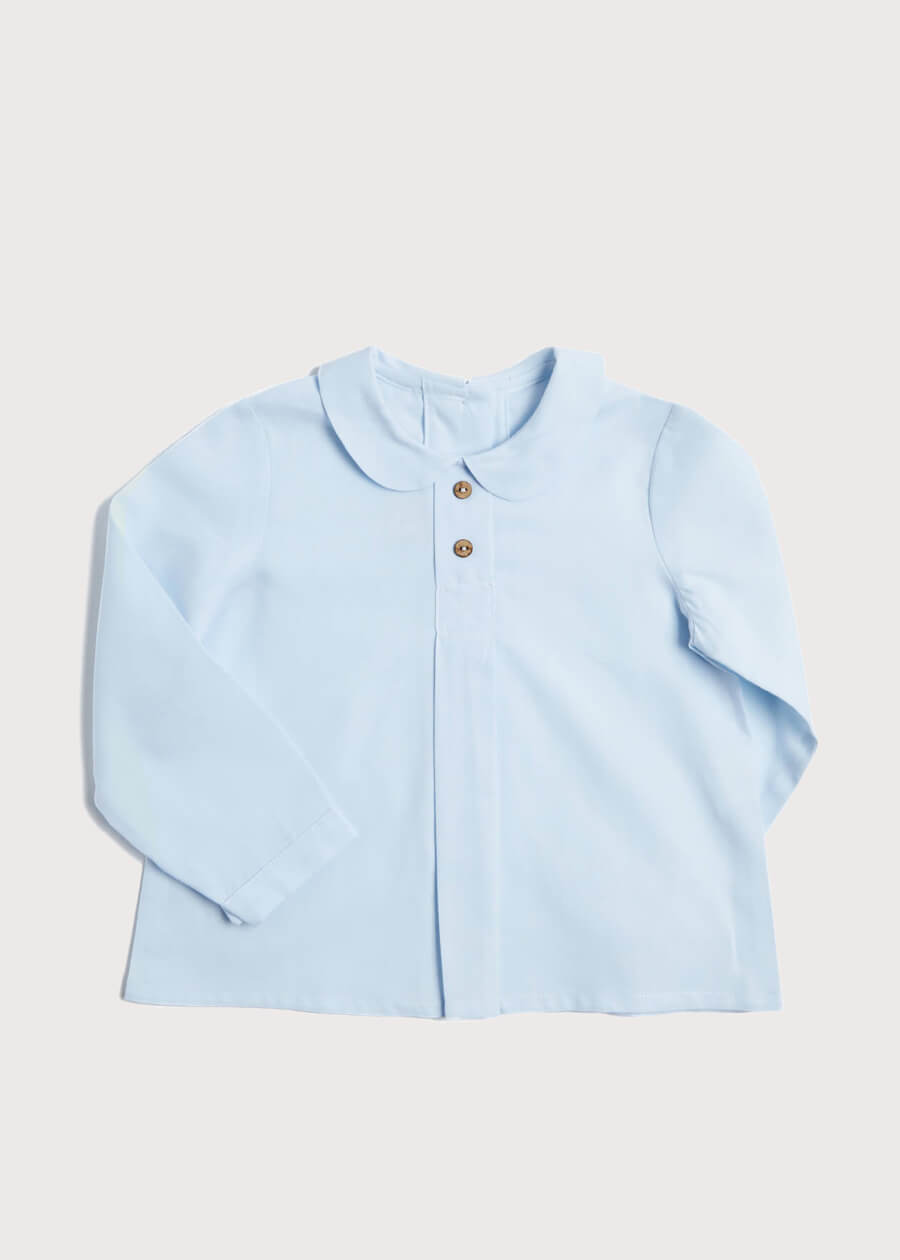 Blue Peter Pan Collar Shirt With Front Pleat (12mths-3yrs) Shirts from Pepa London US