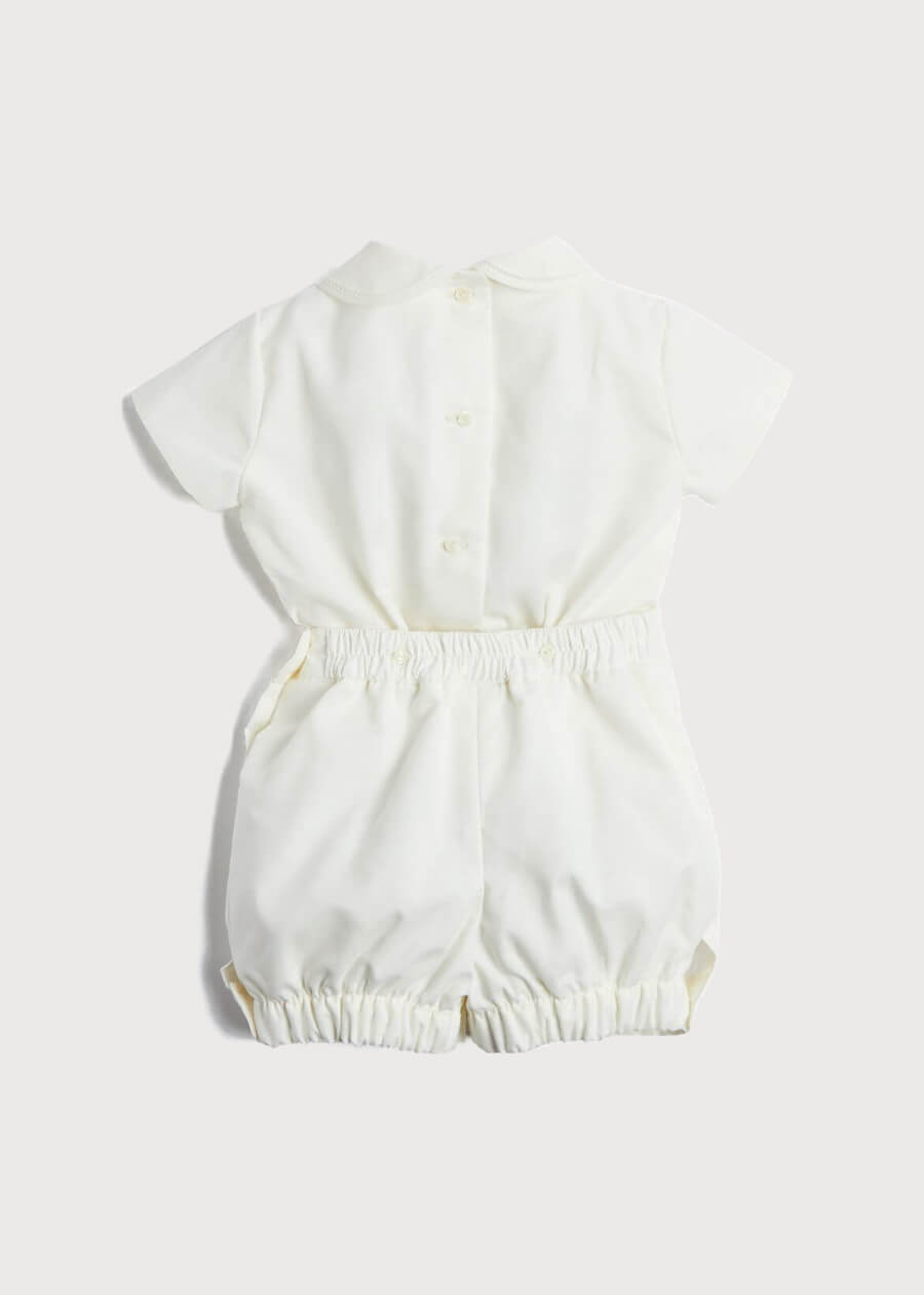 Peter Pan Collar Short Sleeved Two Piece Set in Ivory (12mths-4yrs) Sets from Pepa London US