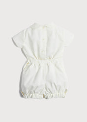 Peter Pan Collar Short Sleeved Two Piece Set in Ivory (12mths-4yrs) Sets from Pepa London US