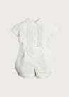 Peter Pan Collar Short Sleeved Two Piece Set in Ivory (12mths-5yrs) Sets  from Pepa London US