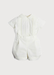 Peter Pan Collar Short Sleeved Two Piece Set in Ivory (12mths-4yrs) Sets from Pepa London US