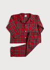 Polo Collar Pocket Detail Pyjamas in Red Tartan (18mths-8yrs) Nightwear  from Pepa London US