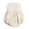 Stripe Button Front Sleeveless Romper in Beige (0-18mths) Rompers  from Pepa London US