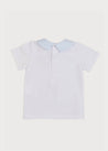 Contrast Oxford Polo Collar Short Sleeve Shirt in White (2-4yrs) Tops & Bodysuits  from Pepa London US