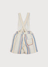 Light Striped Dungarees in White (18mths-3yrs) Dungarees  from Pepa London US