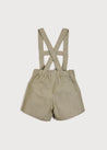 Thin Stripe Button Detail Shorts With Braces in Green (18mths-3yrs) Shorts  from Pepa London US