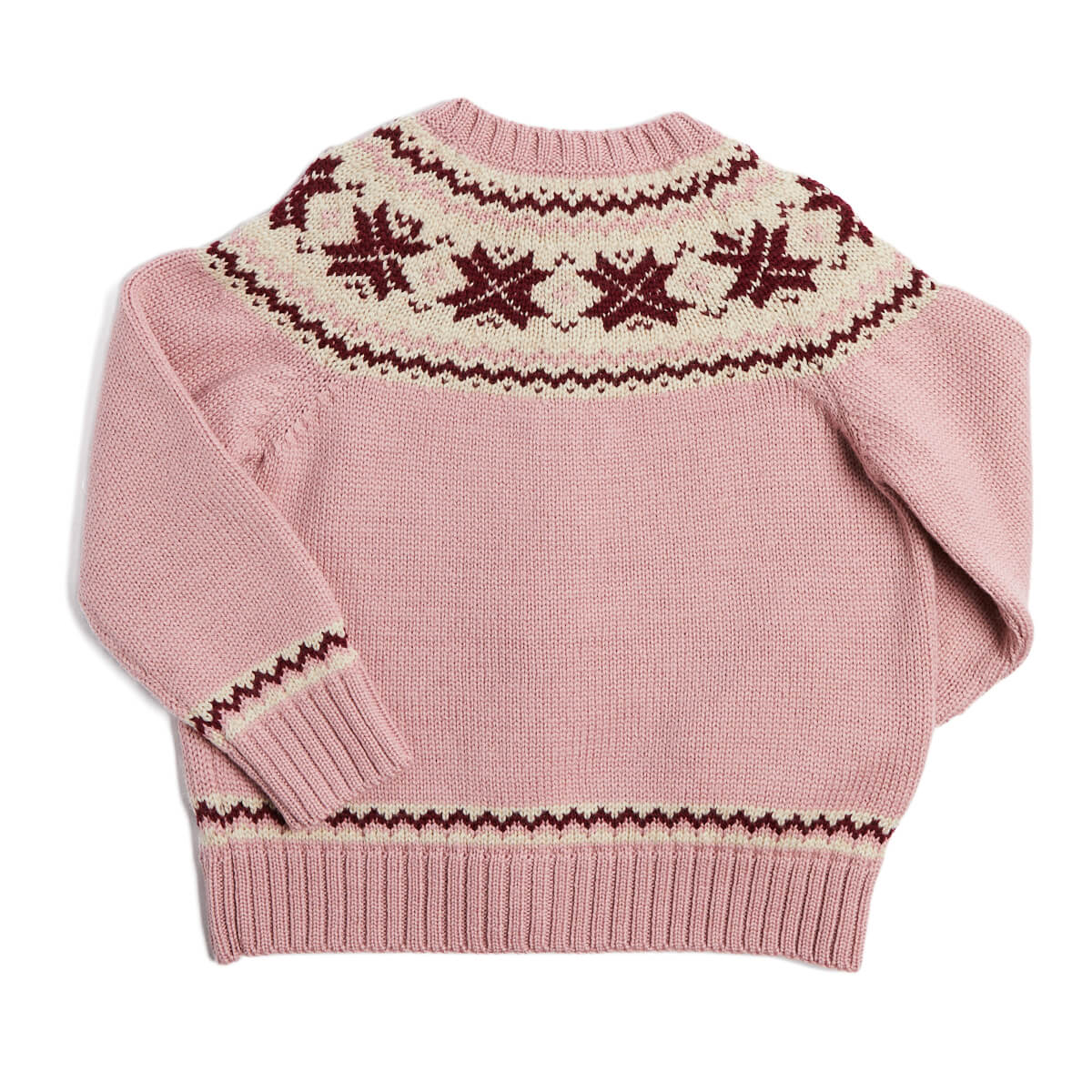 Classic Fair Isle Cardigan With Rib Details in Pink (12mths-10yrs) Knitwear  from Pepa London
