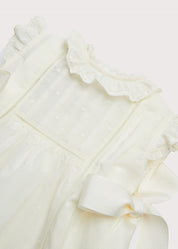 Embroidered Lace Trim Gown in Ivory (3-18mths) Gowns from Pepa London US