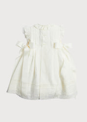 Embroidered Lace Trim Dress in Ivory (6mths-5yrs) Dresses from Pepa London US