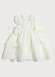 Embroidered Lace Trim Dress in Ivory (6mths-5yrs) Dresses from Pepa London US