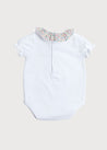 Floral Print Ruffle Collar Bodysuit in Dusty Pink (0mths-2yrs) Tops & Bodysuits  from Pepa London US