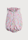 Floral Print Hand Smocked Romper in Pink (3-18mths) Rompers  from Pepa London US