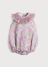 Floral Print Hand Smocked Romper in Pink (3-18mths) Rompers  from Pepa London US