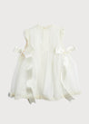 Lace Trim Fine Pleated Dress in Ivory (3mths-5yrs) Dresses from Pepa London US