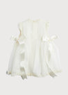 Lace Trim Fine Pleated Dress in Ivory (6mths-2yrs) Dresses  from Pepa London US