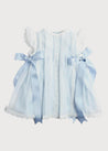 Lace Trim Satin Bow Dress in Pale Blue (6mths-5yrs) Dresses  from Pepa London US