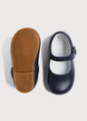 Leather Mary Jane Baby Shoes in Navy (20-24EU) Shoes  from Pepa London US