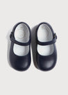 Leather Mary Jane Baby Shoes in Navy (20-24EU) Shoes  from Pepa London US