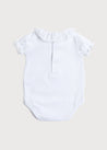 Piculina Trim Cotton Bodysuit in White (0mths-3yrs) Tops & Bodysuits  from Pepa London US
