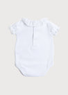 Piculina Trim Cotton Bodysuit in White (0mths-3yrs) Tops & Bodysuits from Pepa London US