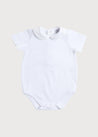 Peter Pan Collar Bodysuit in White (0mths-3yrs) Tops & Bodysuits  from Pepa London US