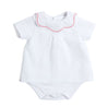Scallop Collar Zig Zag Trim Bodysuit in Pink (3mths-2yrs) Tops & Bodysuits  from Pepa London US