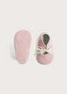 Suede Organza Fastening Pram Shoes in Dusty Pink (17-20EU) Shoes  from Pepa London US