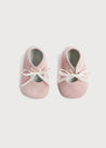 Suede Organza Fastening Pram Shoes in Dusty Pink (17-20EU) Shoes  from Pepa London US