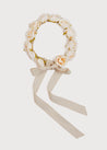 Faux Flower Pearl Detail Crown With Ivory Flower Hair Accessories  from Pepa London US