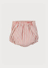 Bold Stripe Button Detail Bloomers in Red (3mths-2yrs) Bloomers  from Pepa London US