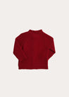 Contrast Trim 3 Button Cardigan in Red (3-18mths) Knitwear from Pepa London US