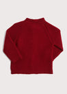 Contrast Trim 3 Button Cardigan in Red (3-18mths) Knitwear  from Pepa London US