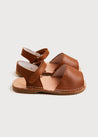 Open Toe Leather Sandals in Brown (17-30EU) Shoes  from Pepa London US