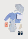 Chunky Stripe Pocket Front Dungaree Romper in Blue (3-18mths) Dungarees  from Pepa London US