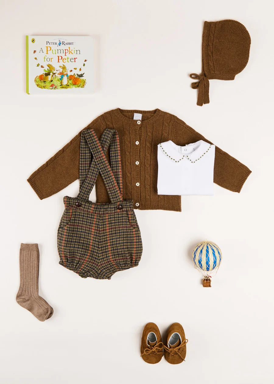 Embroidered Polo Collar Bodysuit in White (0mths-3yrs) Tops & Bodysuits from Pepa London US