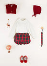 Belgravia Tartan Long Sleeve Two Piece Set in Red (6mths-3yrs) Two Piece Set  from Pepa London US