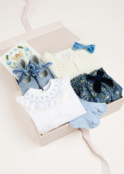 Hand Smocked Knitted Floral Gift Set in White Look  from Pepa London US
