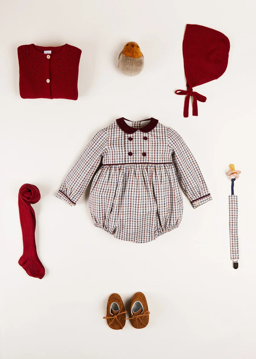 The Ebury Check Romper Baby Girl Look LOOK from Pepa London US