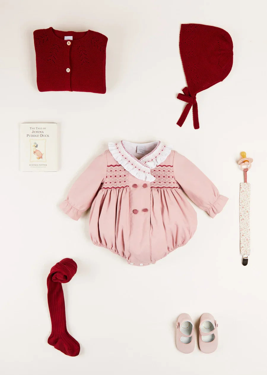 The Pink Hand Smocked Romper Baby Girl Look LOOK from Pepa London US