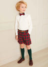 Belgravia Tartan Shorts in Red (4-10yrs) Shorts  from Pepa London US