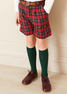 Belgravia Tartan Shorts in Red (4-10yrs) Shorts  from Pepa London US