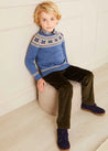 Classic Fair Isle Jumper in Blue (18mths-10yrs) Knitwear  from Pepa London US