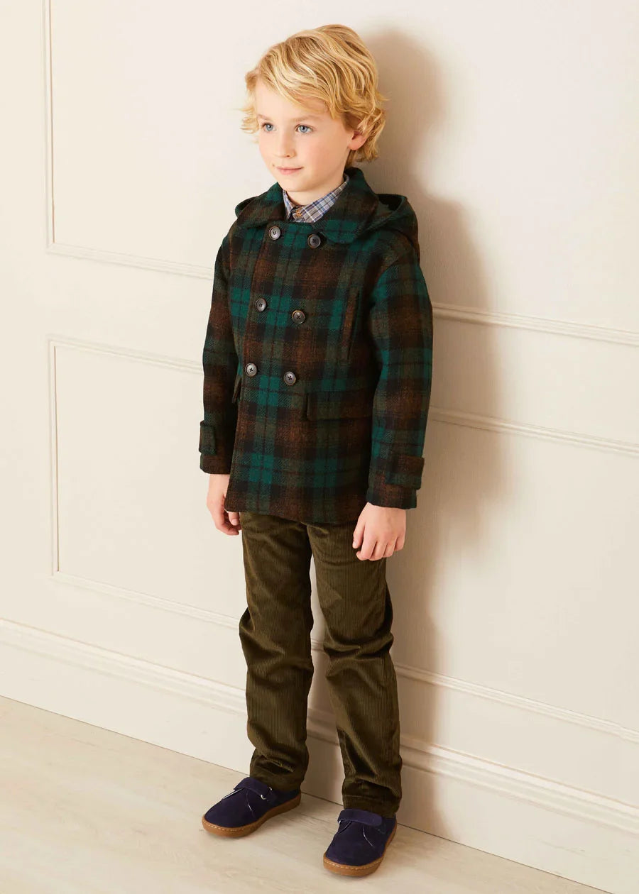 Montrose Check Coat in Green (2-10yrs) Coats  from Pepa London US