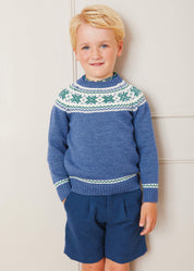 Wool Shorts In Blue (4-10yrs) SHORTS from Pepa London US