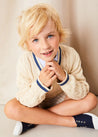 Brompton Striped Shorts in Beige (4-10yrs) SHORTS from Pepa London US